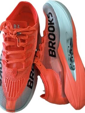 Brooks Women's Coral Orange and Light Blue Running Shoes
